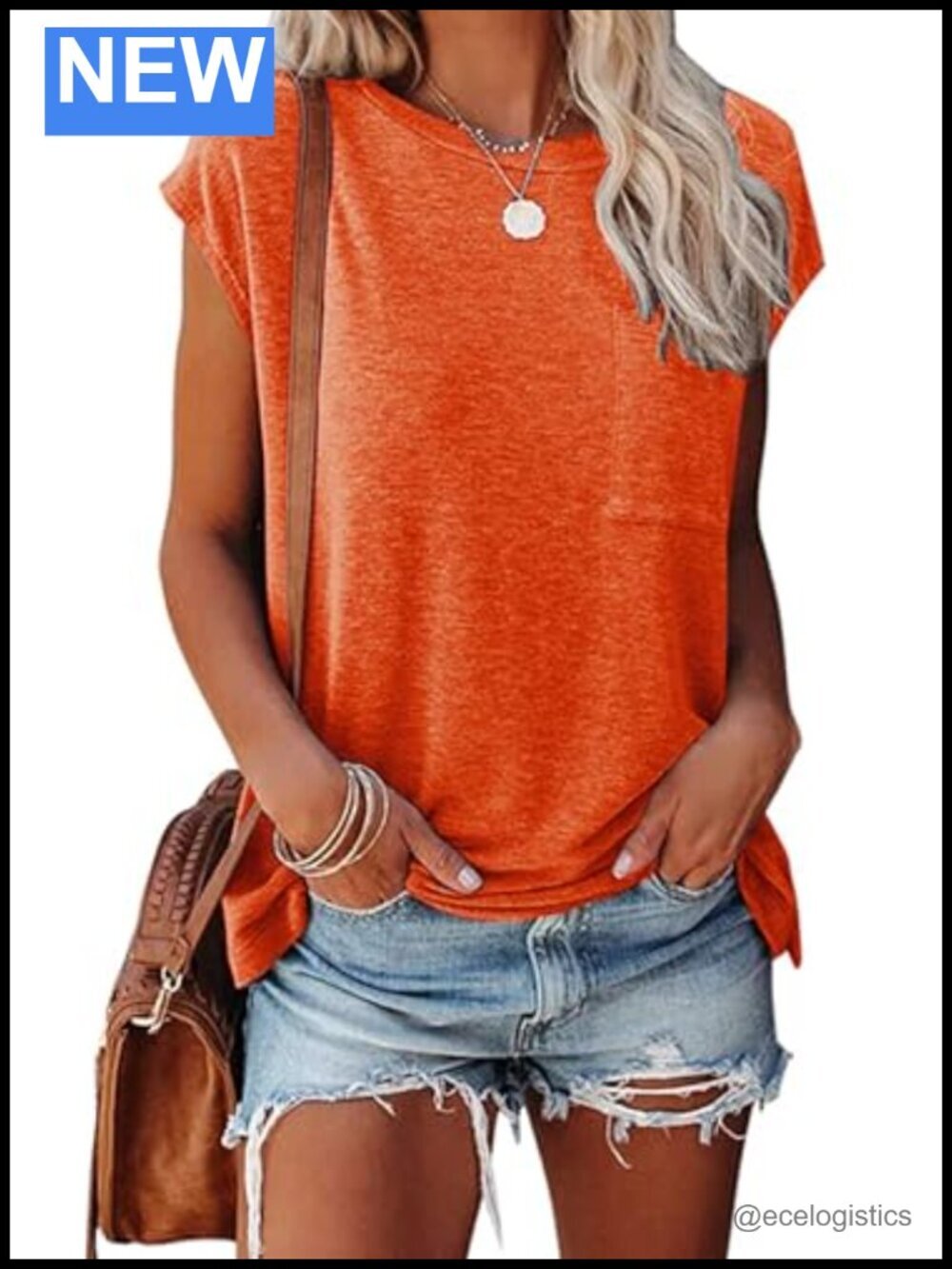 Loose Fit Short Cap Sleeve Pocket Tunic Top - Soft Stretchy Summer Tee